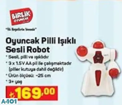 BİRLİK OYUNCAK PİLLİ IŞIKLI SESLİ ROBOT BİRLİK OYUNCAK PİLLİ IŞIKLI SESLİ ROBOT